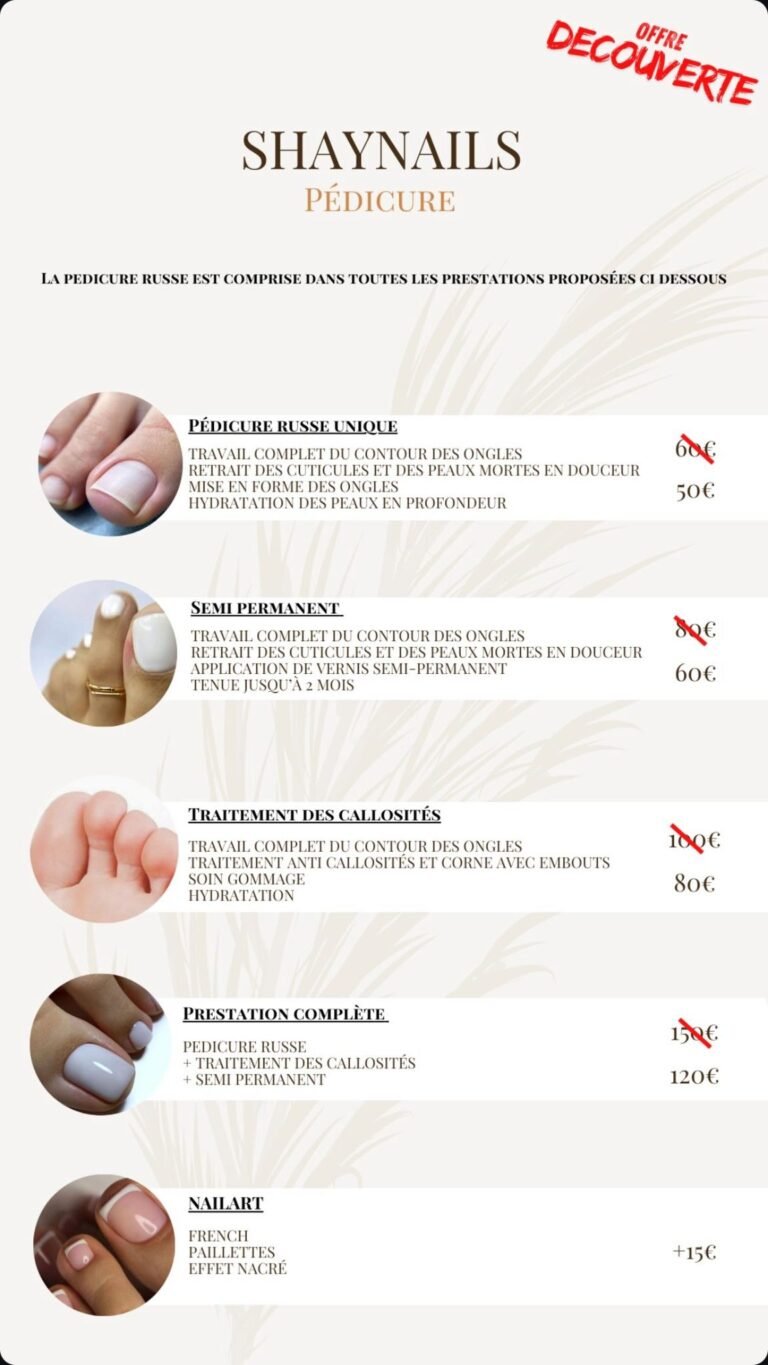 Tarif pedicure